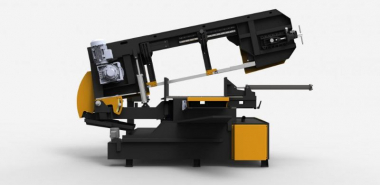 Полуавтоматическая поворотная ступица 2-сторонняя угловая ленточная пила, KMY 2DG 450